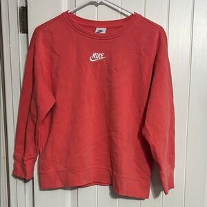 Nike Coral-Red Crew Sweatshirt